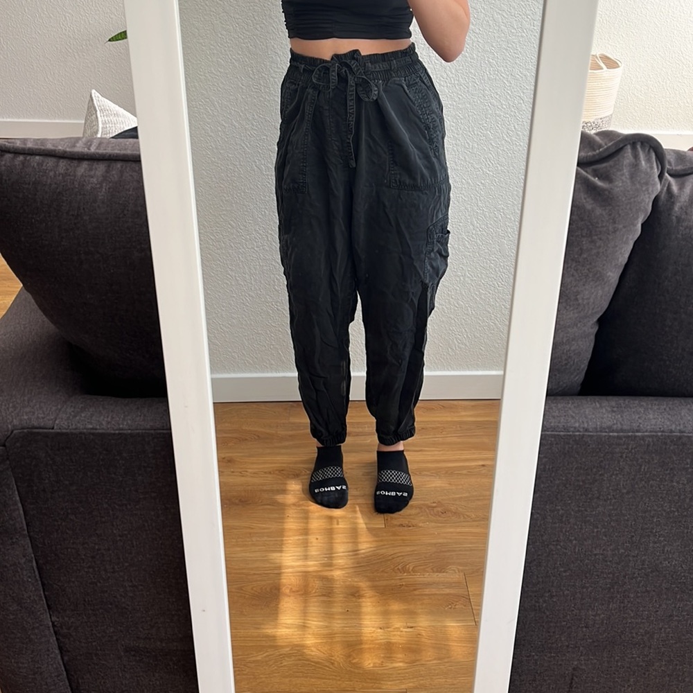 Black Cargo Joggers